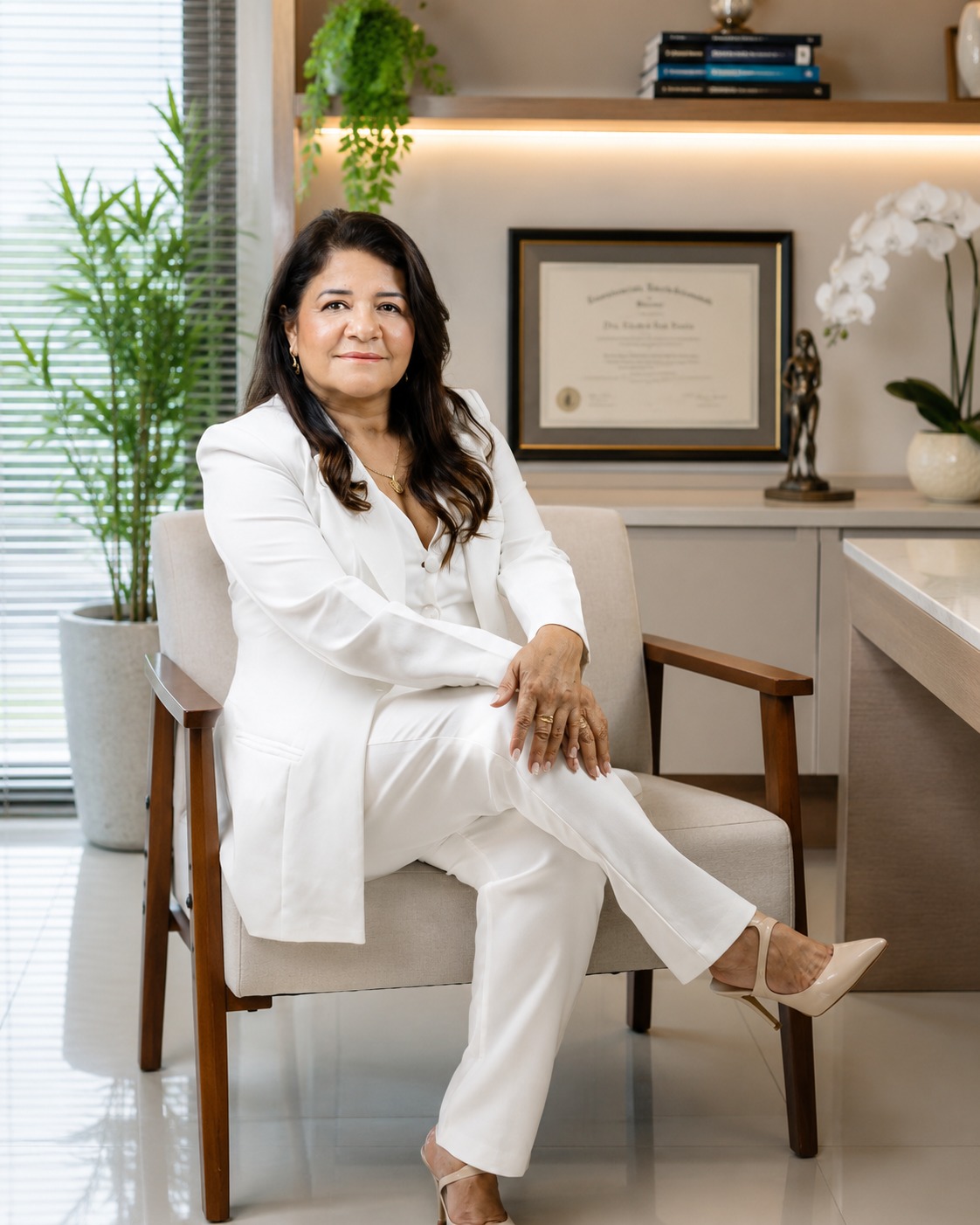 Dra. Sirlane Moraes em seu consultório
